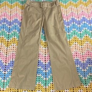 Vintage Y2K The Limited Khaki Flared Belted Wide-Leg Trousers Low Rise Pants